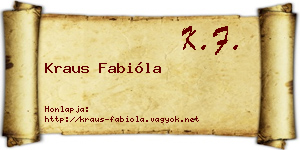 Kraus Fabióla névjegykártya
